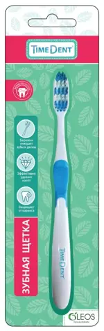 Timedent зубная щетка для взрослых, щетка зубная, 1 шт, средней жесткости фото