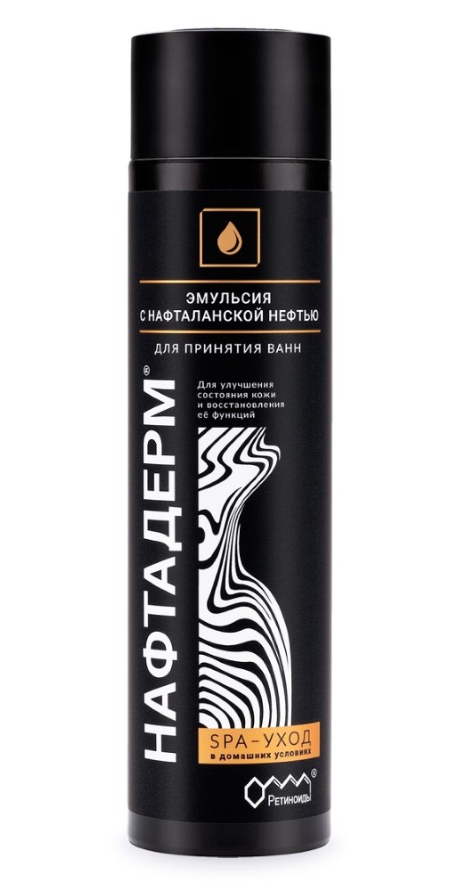 Нафтадерм эмульсия для принятия ванн, эмульсия для ванн, 250 мл, 1 шт, с нафталанской нефтью фото