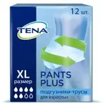 Tena Pants Plus Подгузники-трусы для взрослых, Extra Large XL (4), 12 шт, 120-160 см фото