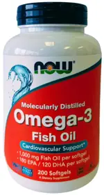 NOW Омега-3 1000 мг, 1382 мг, капсулы, 200 шт. фото