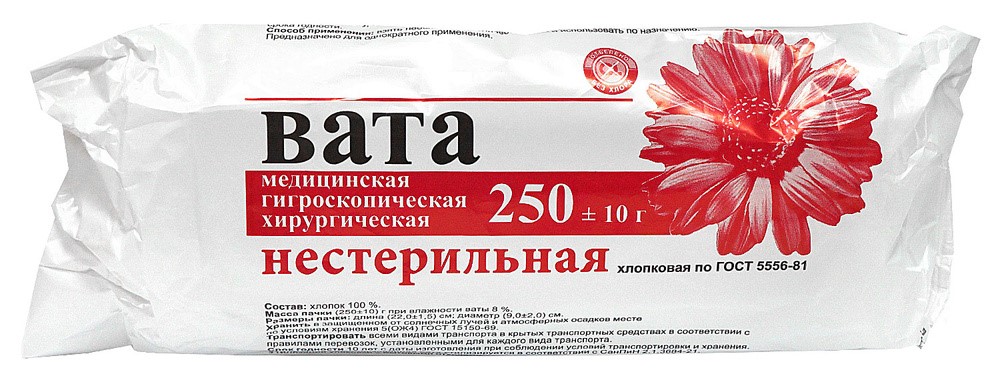 Розовый фламинго Вата хирургическая нестерильная, 250 г, 1 шт. фото