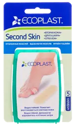 Ecoplast Second skin Пластырь гидроколлоидный, 2 см х 6 см, 5 шт, от влажных мозолей фото