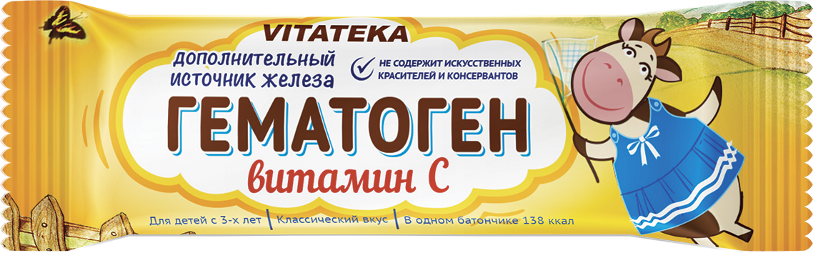 Витатека Гематоген с витамином С, плитка, 40 г, 1 шт. фото