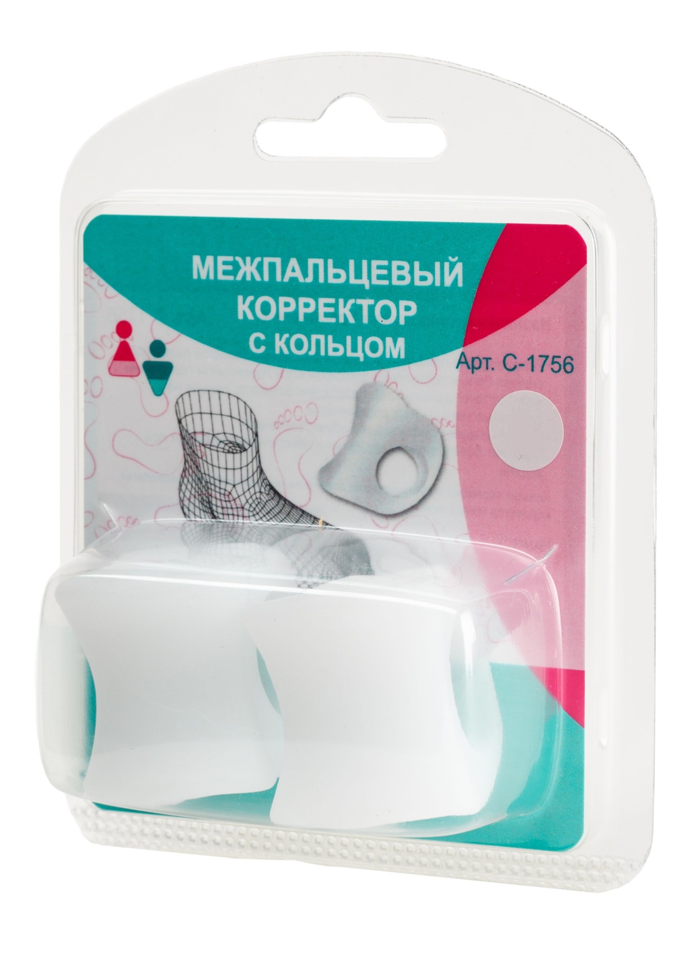 Алеф Межпальцевый корректор силиконовый с кольцом, р. S, 2 шт, арт. С-615 фото