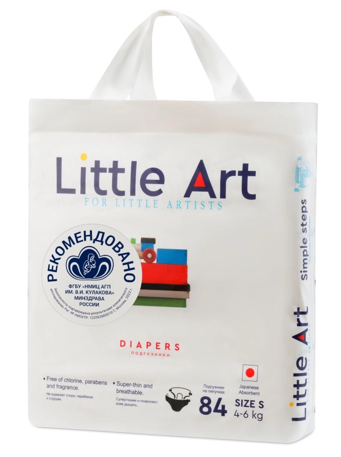 Little Art Подгузники детские, S 4-6 кг, 84 шт. фото