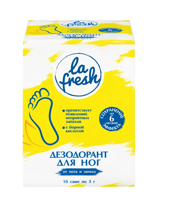La fresh средство для ног от пота и запаха, порошок для наружного применения, 3 г, 10 шт. фото
