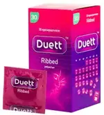 Презервативы Duett Ribbed, 30 шт, ребристые фото