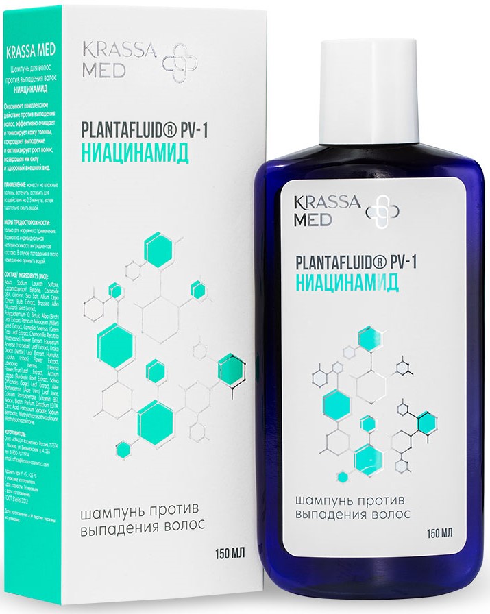 Krassa Med Шампунь против выпадения волос, шампунь, 150 мл, 1 шт, с ниацинамидом фото