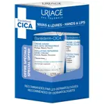 Uriage Bariederm Cica Hands + Lips Set, набор, 1 шт, цика-крем для рук изолирующий восстанавливающий 50 мл + цика-бальзам для губ защищающий 15 мл фото