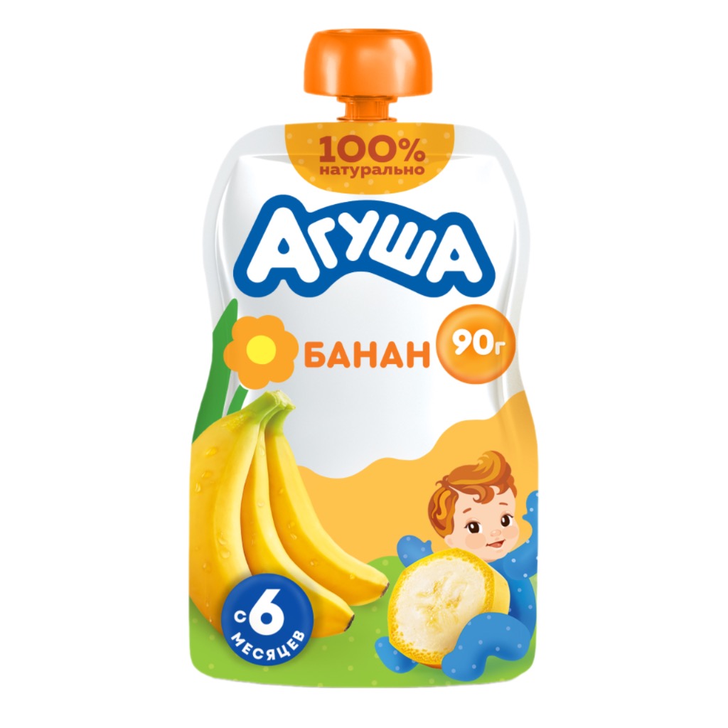 Агуша детское пюре, пюре, 90 г, 1 шт, банан фото