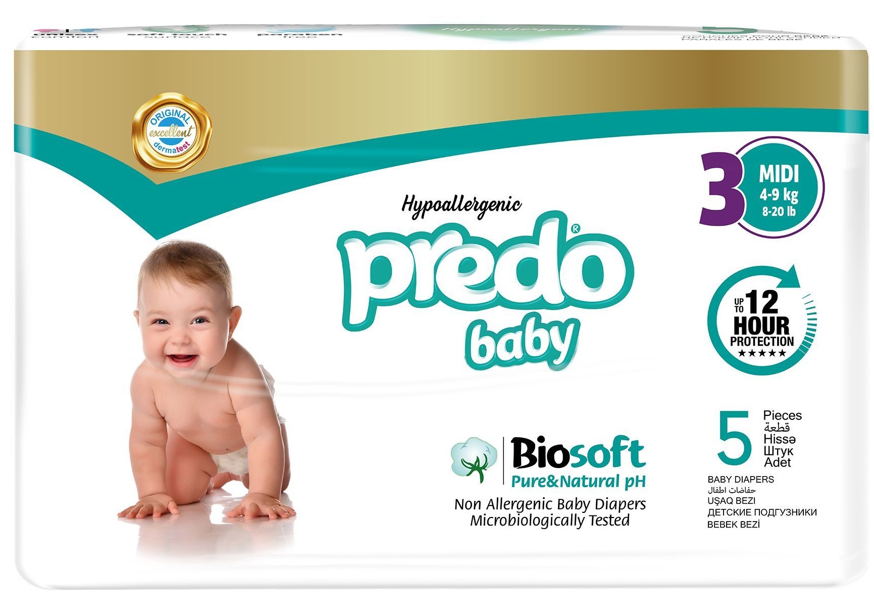 Predo Baby BioSoft Подгузники детские, 4-9 кг, 5 шт. фото