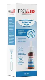 Ферстэйд Морская вода Спрей для орошения и промывания полости носа, спрей для местного применения, 50 мл, 1 шт, для взрослых и детей с 3 лет фото