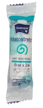 Matopat Matostretch Бинт эластичный без застежки, 6 см х 2 м, бинт эластичный, 1 шт. фото