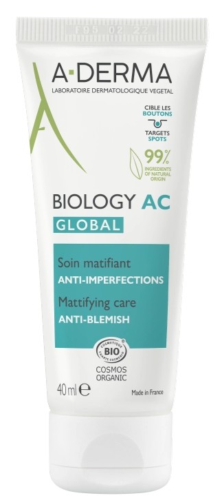 A-Derma biology ac global Крем для комплексного ухода за проблемной кожей, крем для лица, 40 мл, 1 шт. фото