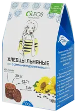 Oleos Хлебцы льняные, хлебцы, 100 г, 1 шт, с семенами подсолнечника фото