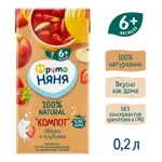 Фрутоняня компот из яблок и клубники, 200 мл, 1 шт. фото 3