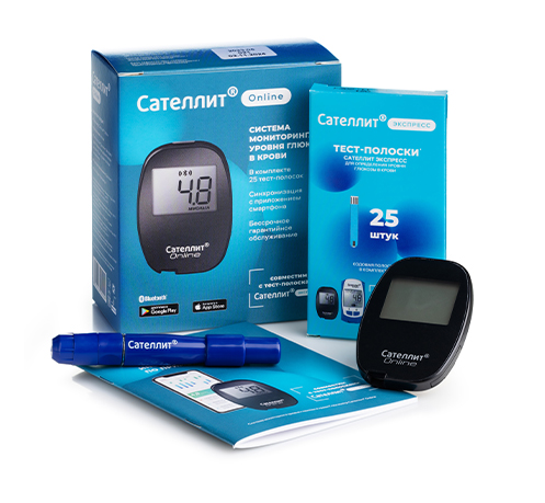 Глюкометр Сателлит Online, глюкометр с принадлежностями, 1 шт, + 25 тест-полосок фото