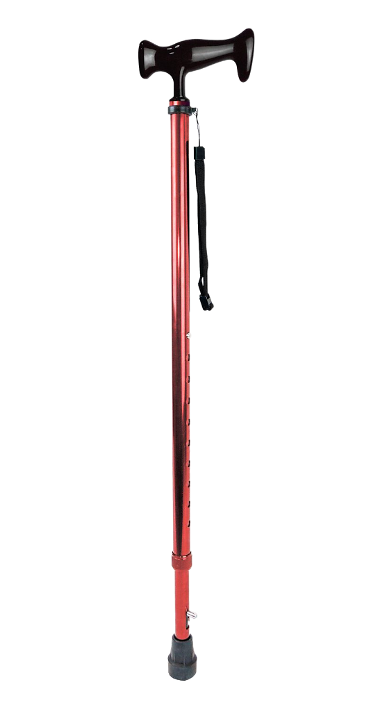 Трость металлическая телескопическая с ортопедической рукояткой AMCT23 RD, 1 шт, красного цвета фото