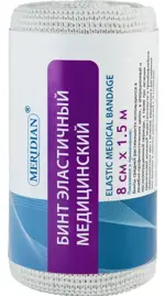 Meridian Бинт медицинский эластичный, 8 см х 1.5 м, 1 шт, средней растяжимости фото