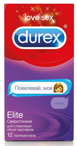 Durex Elite Emoji, презервативы, 12 шт, гладкие, сверхтонкие фото