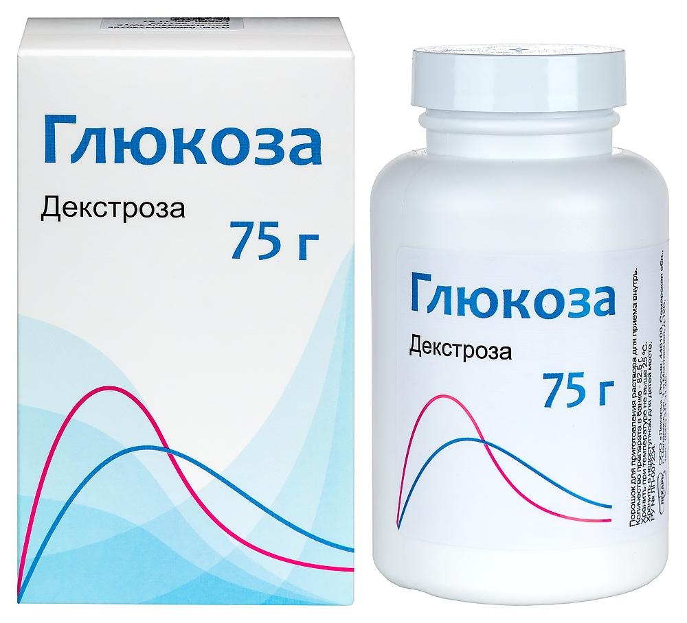 Глюкоза, порошок для приготовления раствора для приема внутрь, 75 г, 1 шт. фото