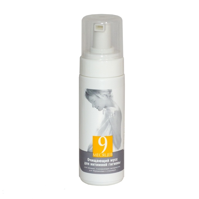 9 месяцев Очищающий мусс для интимной гигиены, мусс, 160 мл, 1 шт. фото