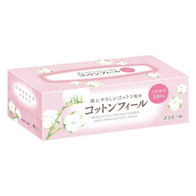 Elleair Cotton Feel Салфетки бумажные, 160 шт, без аромата фото