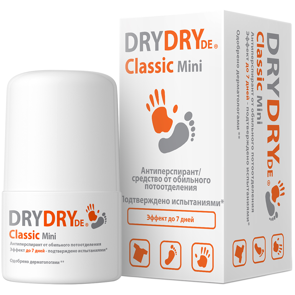 Dry Dry de Classic Mini Средство от обильного потовыделения, антиперспирант, 20 мл, 1 шт. фото