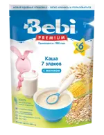 Bebi Premium каша 7 злаков с молоком, 6+ мес, каша детская молочная, 200 г, 1 шт. фото