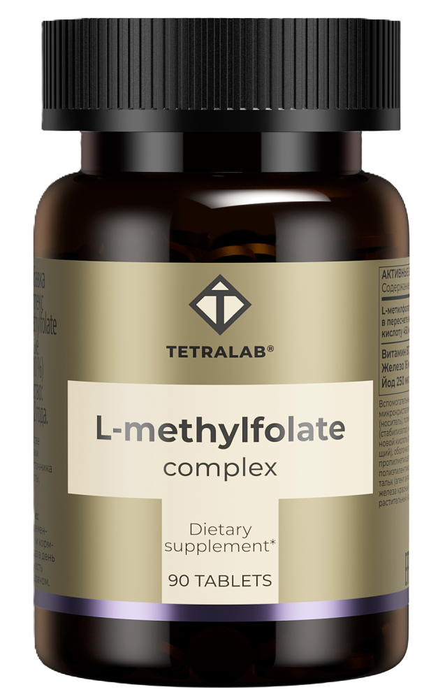 Tetralab L-метилфолат комплекс, таблетки, покрытые оболочкой, 90 шт. фото