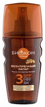 Биокон Масло-активатор загара, 160 мл, 1 шт, SPF 3 фото 