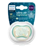 AVENT Ultra Air Пустышка силиконовая ортодонтическая ночная с футляром, 0-6 месяцев, 1 шт, арт. SCF377/01 фото