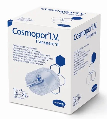 Cosmopor I.V. Повязка для фиксации катетера, 7 см х 9 см, повязка стерильная, 100 шт. фото