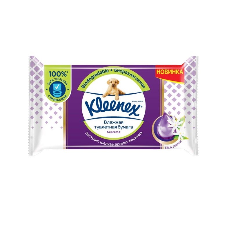 Kleenex Supreme Туалетная бумага влажная, 38 шт. фото