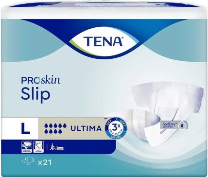Tena Proskin Slip Ultima Подгузники для взрослых, Large L (3), 21 шт, обхват талии/бедер от 92 до 144 см фото