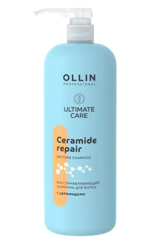 Ollin ultimate care шампунь для волос с церамидами восстанавливающий, шампунь, 1000 мл, 1 шт. фото