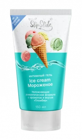 СлипСлайд Гель-смазка интимная увлажная романтическая формула, гель, 150 мл, 1 шт, пломбир фото