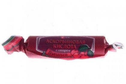 Квадрат-С Аскорбиновая кислота с сахаром, 2.9 г, таблетки, 10 шт, вишневые фото