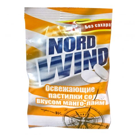 Nord Wind Пастилки освежающие Витамин С, без сахара, пастилки, 25 г, 1 шт, манго + лайм фото