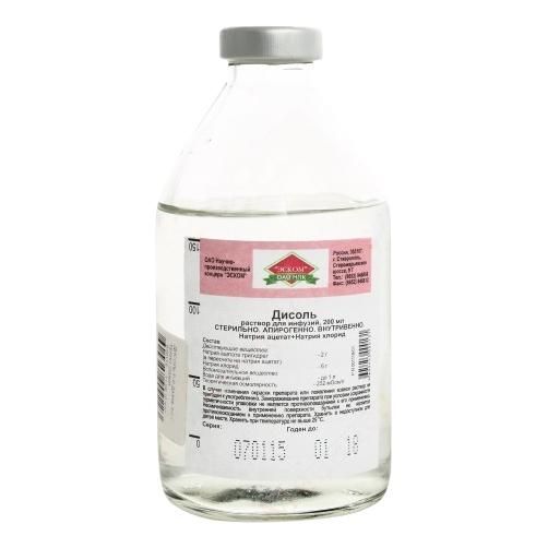 Дисоль, раствор для инфузий, 400 мл, 1 шт. фото