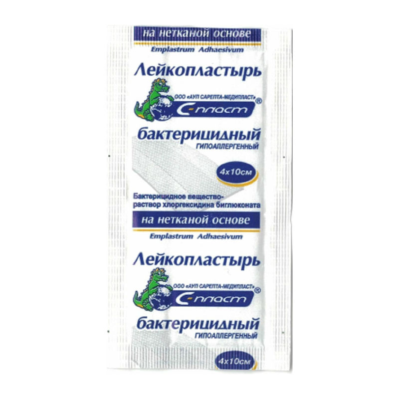 С-Пласт Пластырь бактерицидный, 4 см х 10 см, лейкопластырь, 1 шт, нетканая основа фото