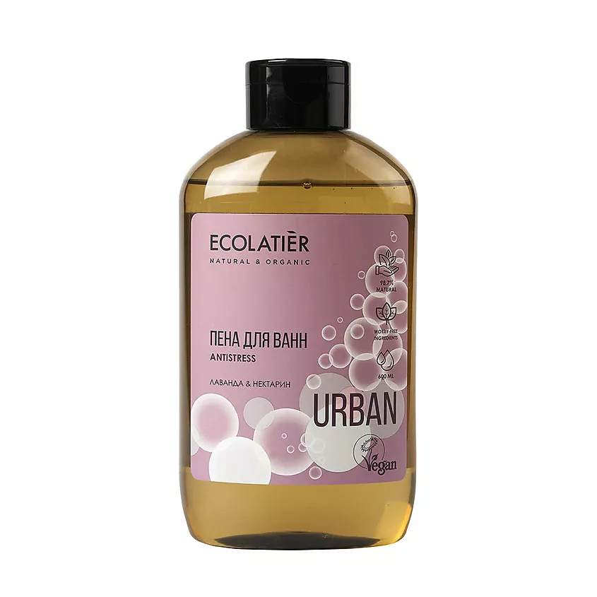 Ecolatier Пена для ванн, пена, 600 мл, 1 шт, лаванда + нектарин фото