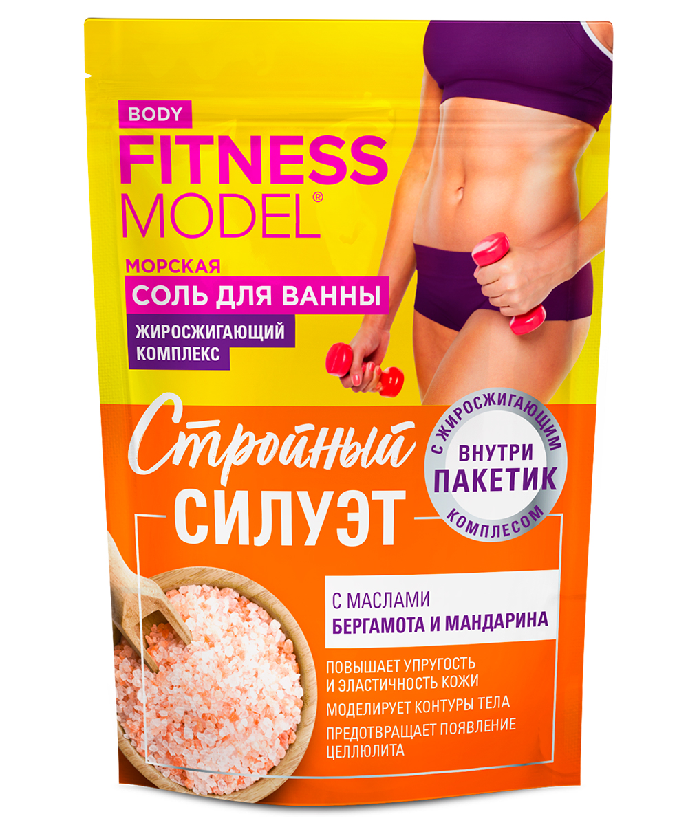 FitoКосметик fitness model body Соль морская Стройный силуэт, соль для ванн, 500 г, 1 шт. фото