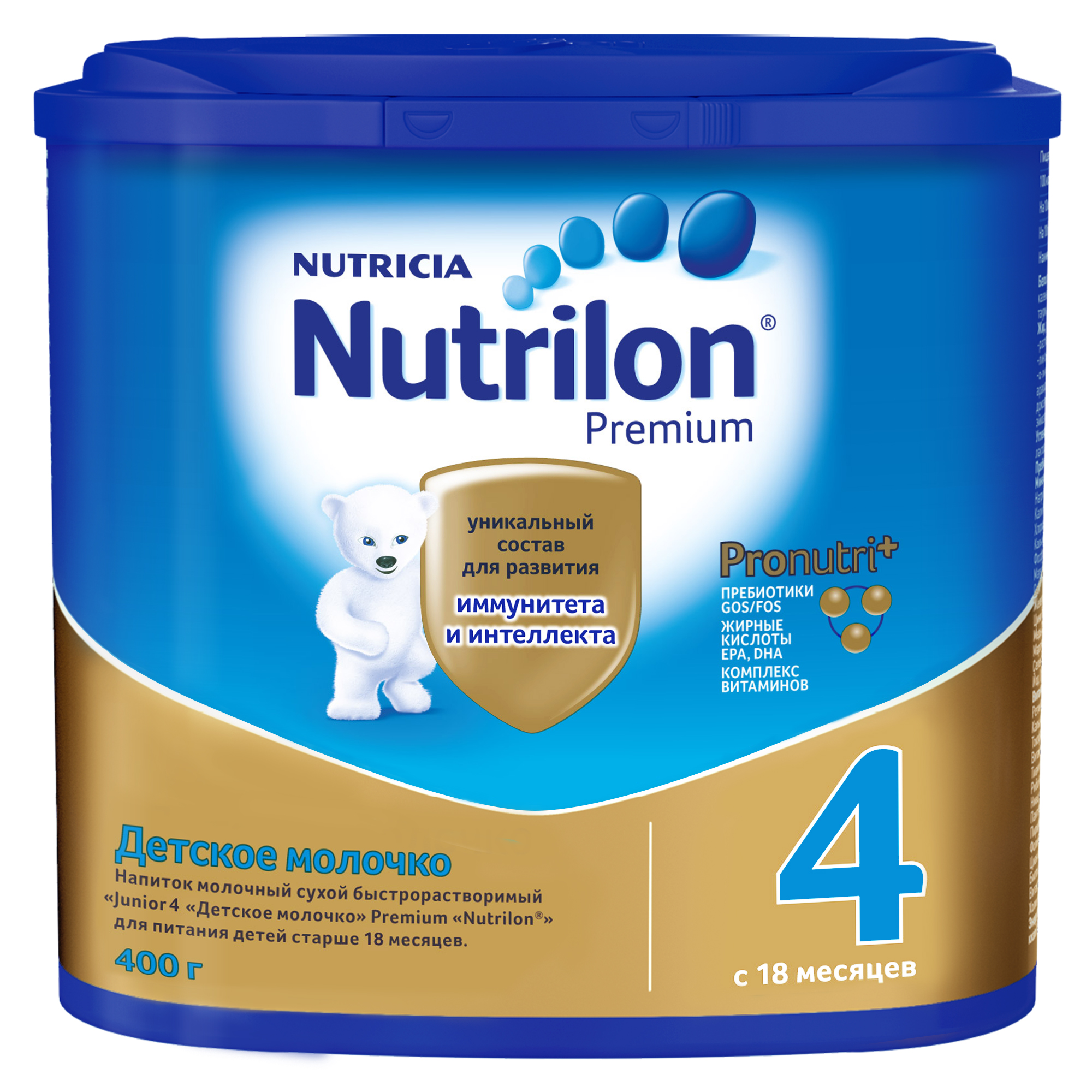 Nutrilon 4 Junior Premium Детское молочко, смесь молочная сухая, 400 г, 1 шт. фото