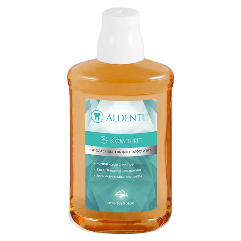 Aldente комплит ополаскиватель для полости рта мумие-зверобой, ополаскиватель полости рта, 400 мл, 1 шт. фото