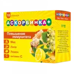 Аскорбинка Плюс, 400 мг, порошок для приема внутрь, 3 г, 10 шт, мед + липа + лимон фото