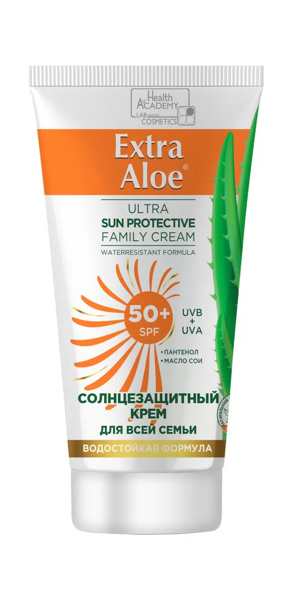 Extra Aloe солнцезащитный крем для всей семьи, крем, 75 мл, 1 шт, SPF 50+ фото