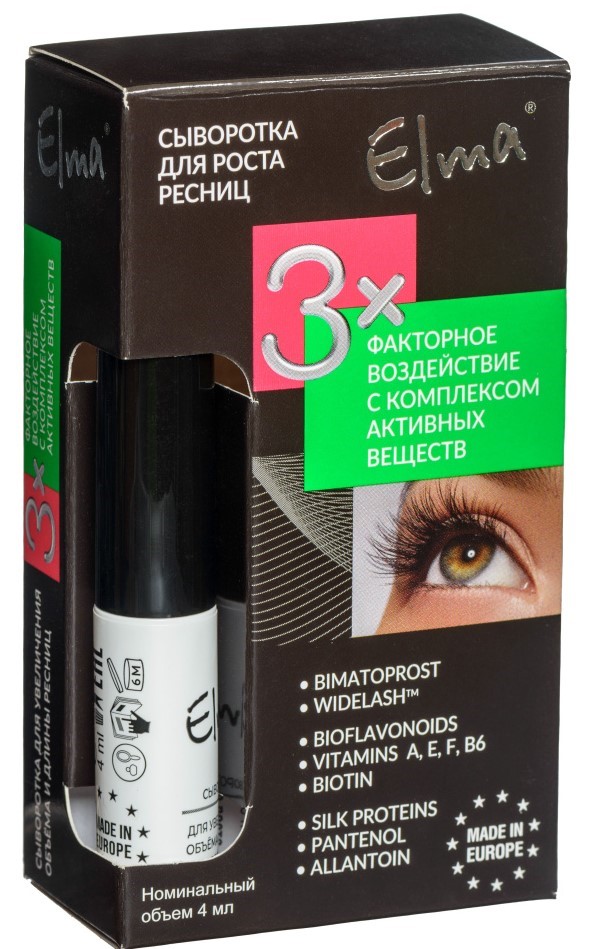 Elma для увеличения объема и длины ресниц, сыворотка, 4 мл, 1 шт. фото