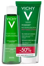 Vichy Normaderm Phytosolution гель для умывания 200 мл + лосьон сужающий поры 200 мл, набор, 1 шт. фото
