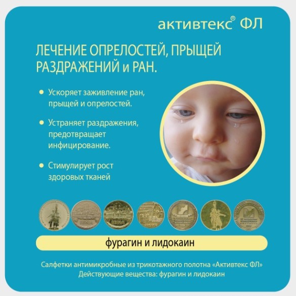 Активтекс-ФЛ Салфетка антимикробная, 10 см х 10 см, салфетки стерильные, 10 шт, с фурагином и лидокаином фото